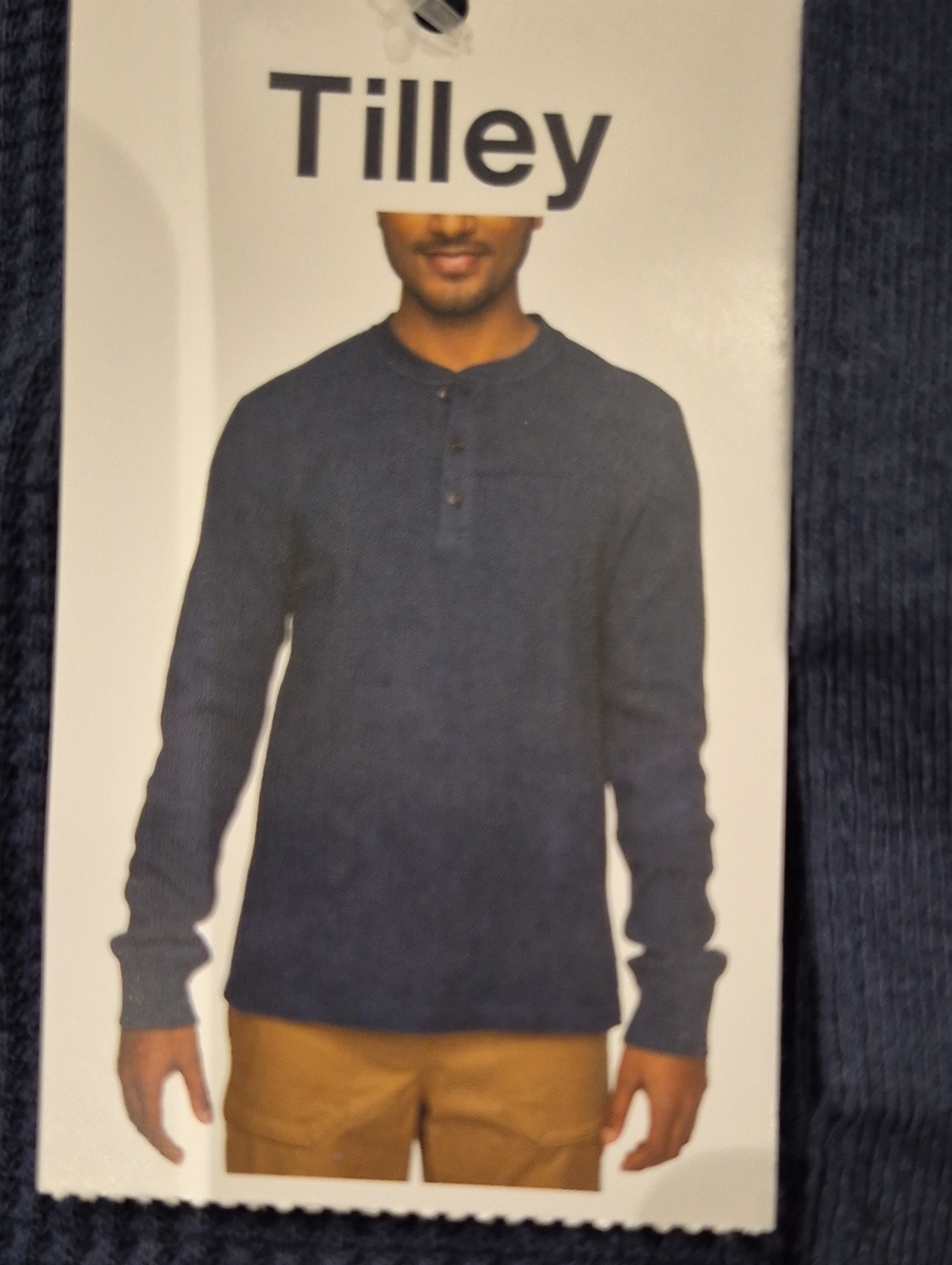 XL: 💙Men's Navy Henley Long-Sleeve Shirt
